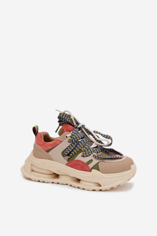 Pele À modalo de tênis Feminino com uma plataforma D&A CR61-3133 bege