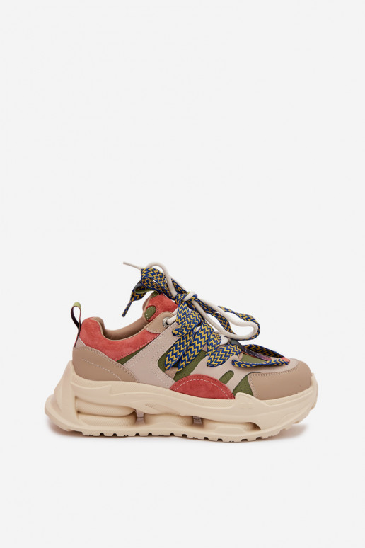 Pele À modalo de tênis Feminino com uma plataforma D&A CR61-3133 bege