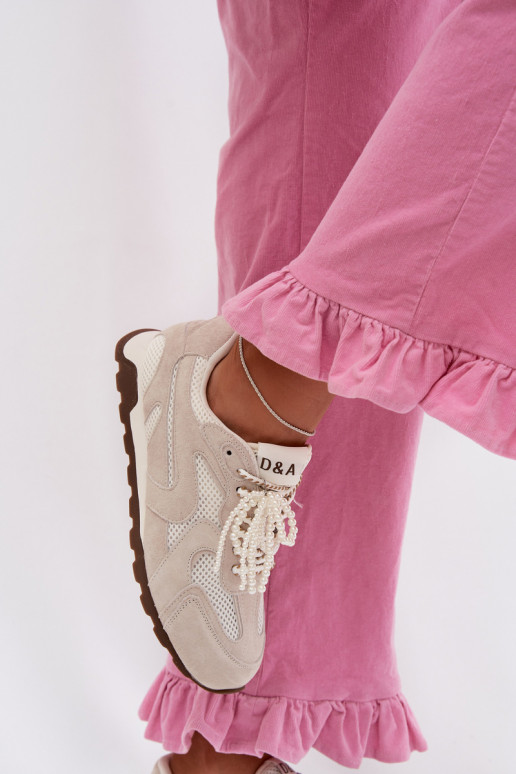 Pele de camurça À modalo de tênis Feminino MK61-0705 cor cinza