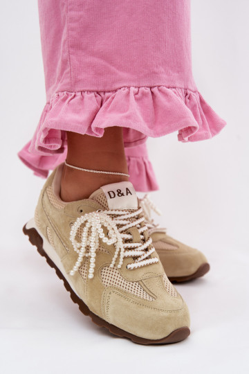 Pele de camurça À modalo de tênis Feminino MK61-0705 luz verde