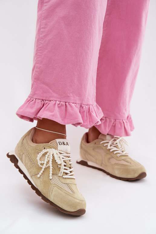 Pele de camurça À modalo de tênis Feminino MK61-0705 luz verde