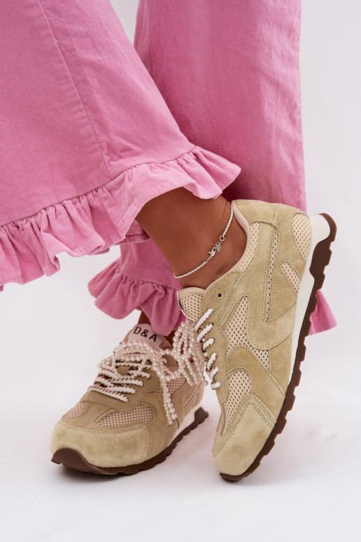 Pele de camurça À modalo de tênis Feminino MK61-0705 luz verde