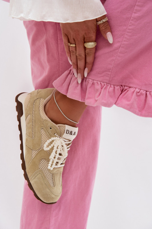 Pele de camurça À modalo de tênis Feminino MK61-0705 luz verde