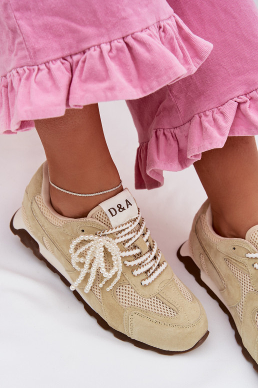 Pele de camurça À modalo de tênis Feminino MK61-0705 luz verde