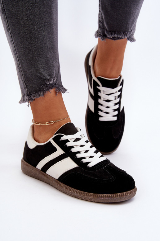 Baixo feminino À modalo de tênis tênis cor preta Eudiopis