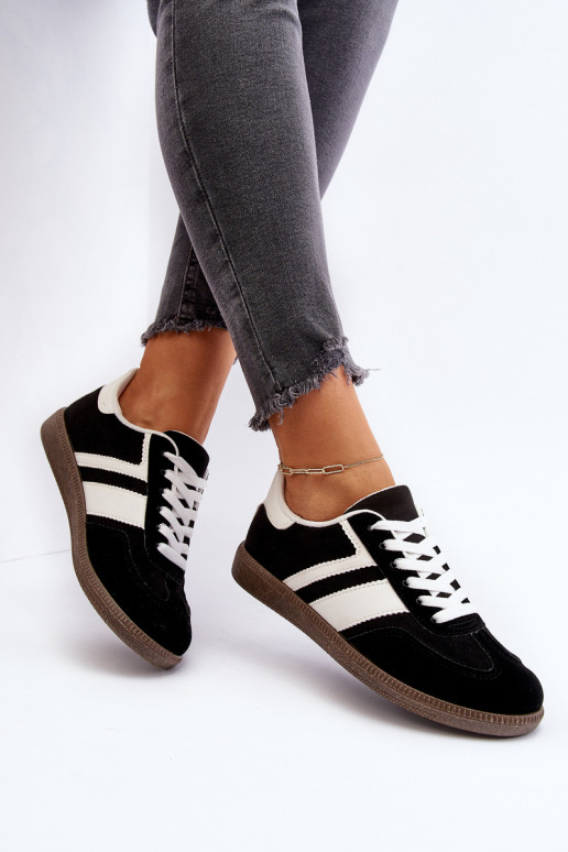 Baixo feminino À modalo de tênis tênis cor preta Eudiopis