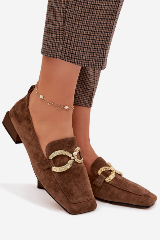 mocassins femininosHabilitadoturalnego de camurçau cor dourada Detal D&A CR61-3115 cor marrom