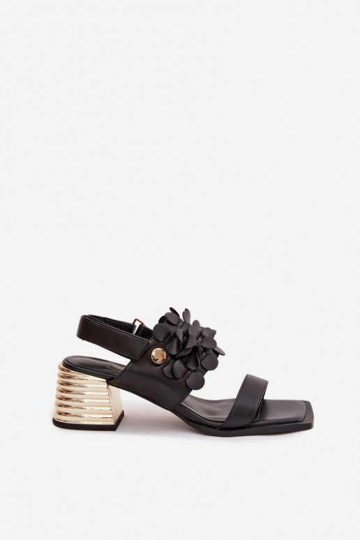 Pele Sandálias de salto alto D&A CR61-3062 cor preta