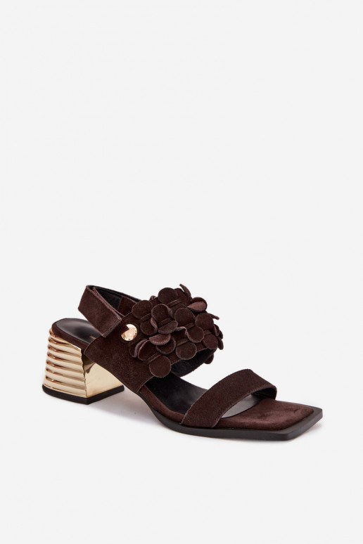 Elegante salto alto em camurça D&A CR61-3145 CzekoladoParae