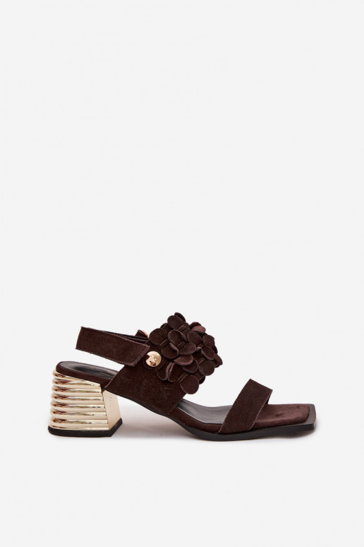 Elegante salto alto em camurça D&A CR61-3145 CzekoladoParae