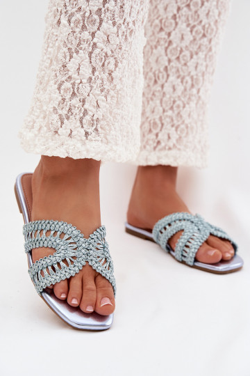 Chinelos Apartamento feminino cor azul Fariella 2