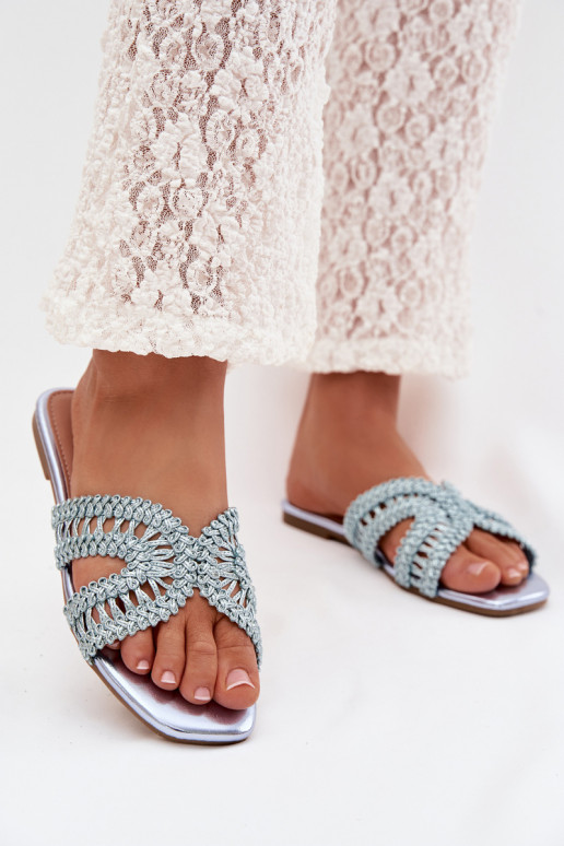 Chinelos Apartamento feminino cor azul Fariella