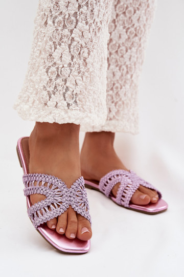 Chinelos Apartamento feminino Cor violeta Fariella