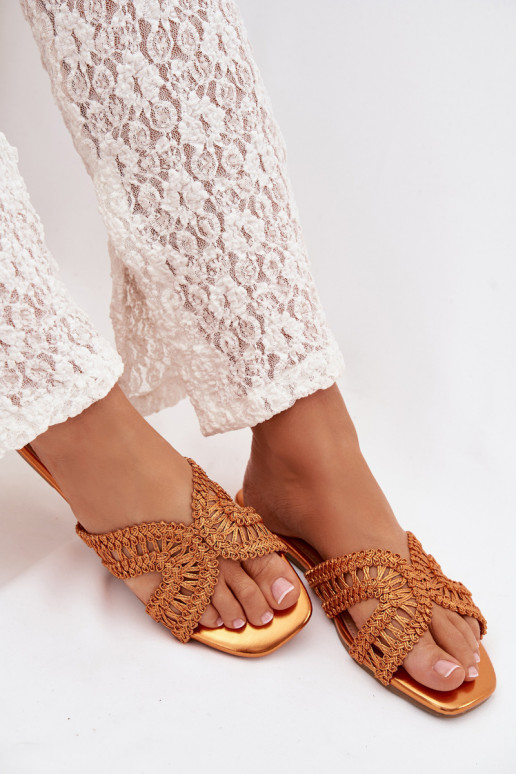 Chinelos Apartamento feminino cor laranja Fariella