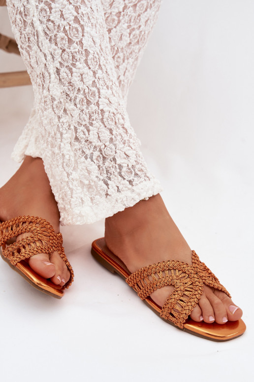 Chinelos Apartamento feminino cor laranja Fariella