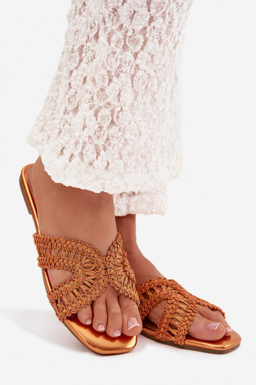 Chinelos Apartamento feminino cor laranja Fariella