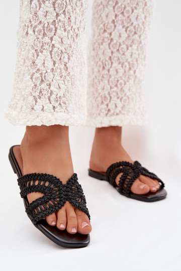 Chinelos Apartamento feminino cor preta Fariella 2