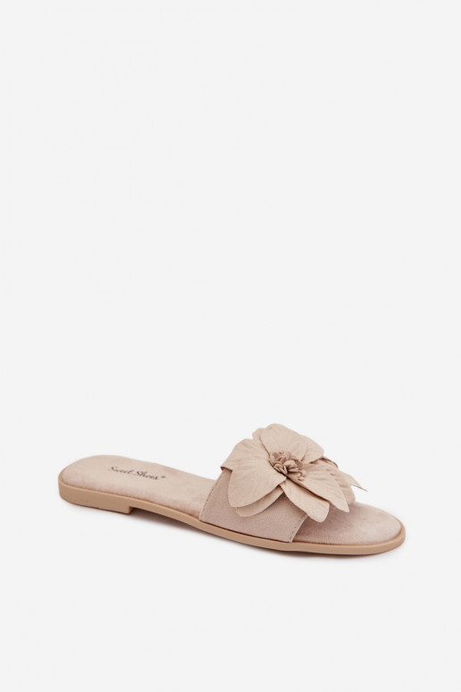 isósceles Chinelos femininos Com decoraçõesi com motivos floraisami cor de marfim Elzoria