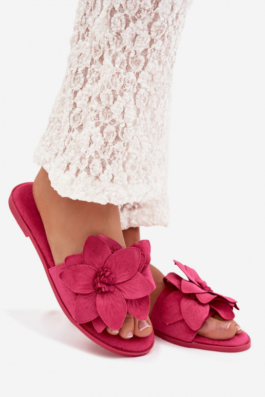 isósceles Chinelos femininos Com decoraçõesi com motivos floraisami cor rosa Elzoria