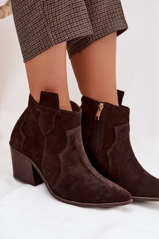 botas estilo coParaboyHabilitadoturalnego de camurçau Zazoo 3153 CzekoladoParae