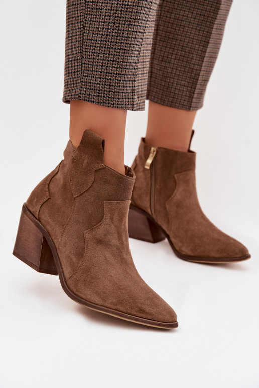 botas estilo coParaboyHabilitadoturalnego de camurçau Zazoo 3153 cor cáqui