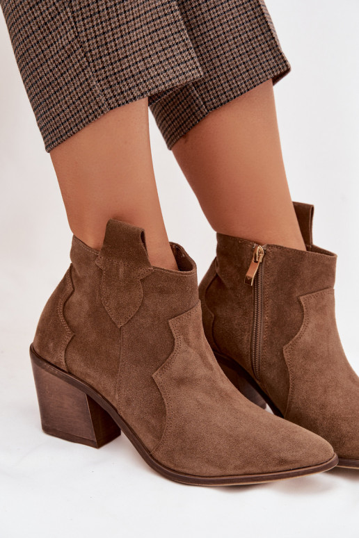 botas estilo coParaboyHabilitadoturalnego de camurçau Zazoo 3153 cor cáqui