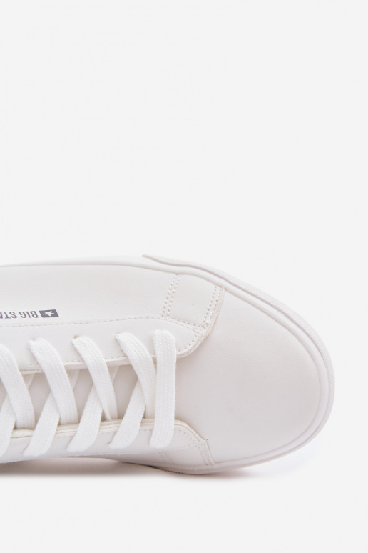 para homens sapatos casuais de couro ecológico Big Star TT174001 cor branca