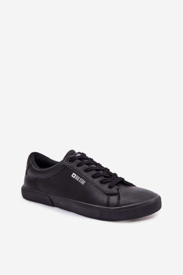Calçados masculinos casuais em couro sintético Big Star TT174002 na cor preta