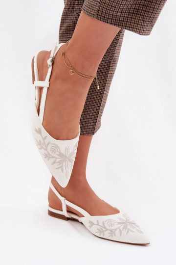 Sandálias femininasHaftem Habilitado isósceles cor branca Grelia