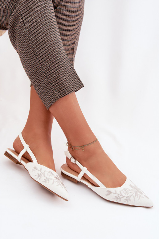 Sandálias femininasHaftem Habilitado isósceles cor branca Grelia