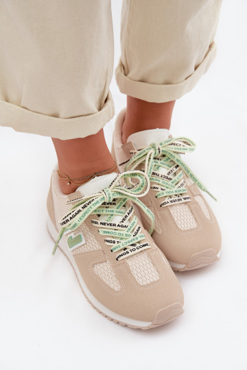 À modalo de tênis Feminino Com decorações Amarrandom bege Henira