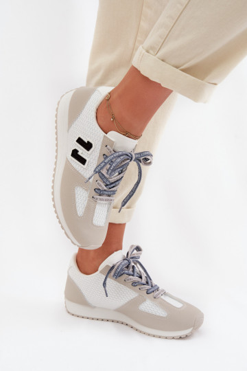 À modalo de tênis Feminino Com decorações Amarrandom cor cinza Henira