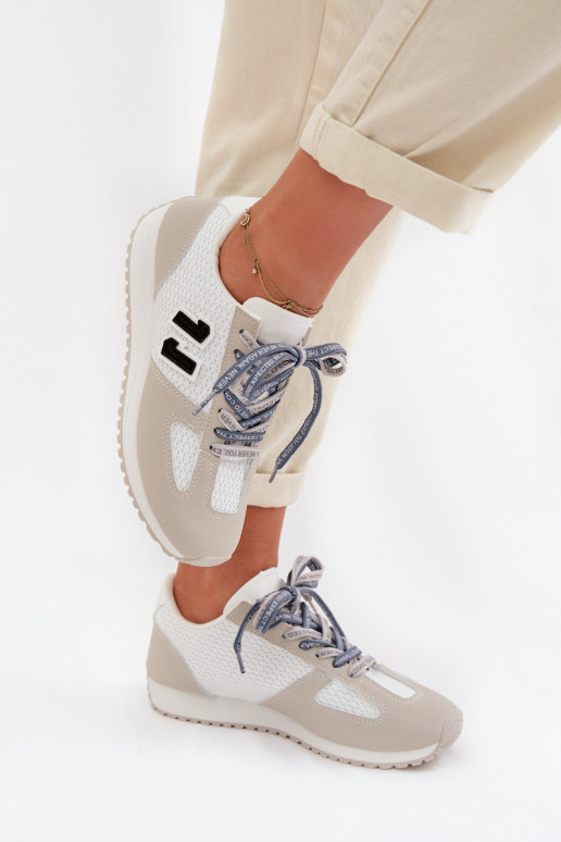 À modalo de tênis Feminino Com decorações Amarrandom cor cinza Henira