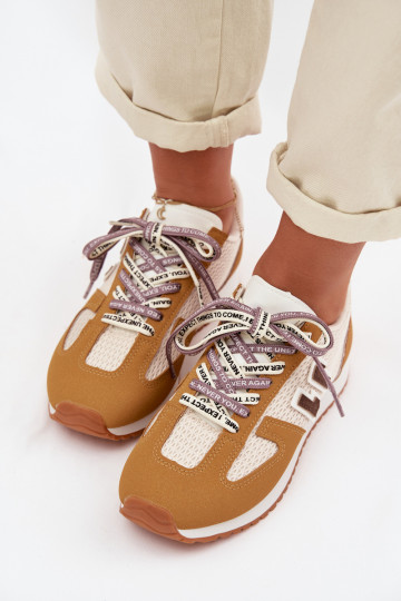 À modalo de tênis Feminino Com decorações Amarrandom cor amarela Henira