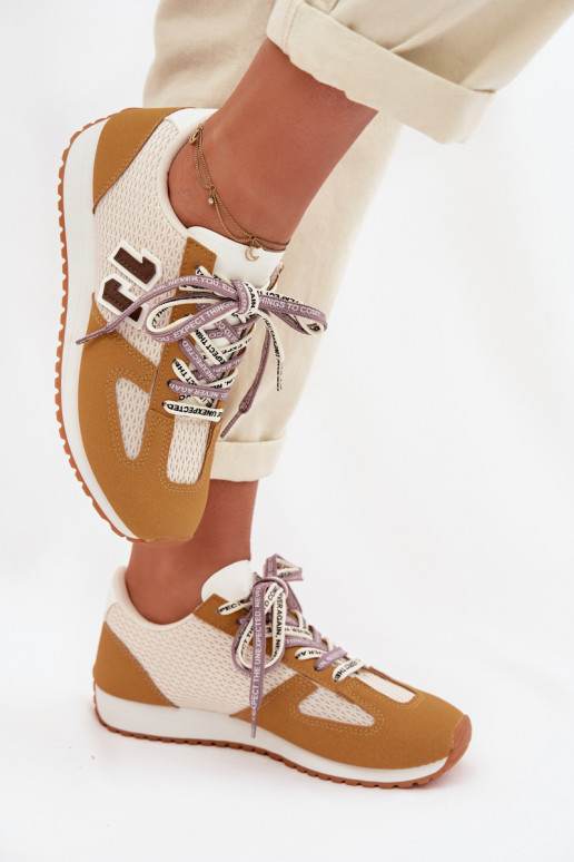 À modalo de tênis Feminino Com decorações Amarrandom cor amarela Henira