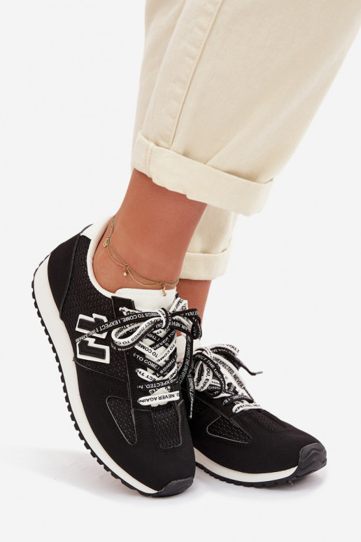 À modalo de tênis Feminino Com decorações Amarrandom cor preta Henira