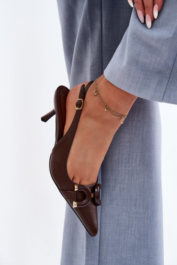 Sandálias femininas com salto fino Com decorações Detalem CzekoladoParae Brienne 2