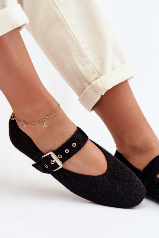 Bailarinas Feminino com alças cor preta Pamira