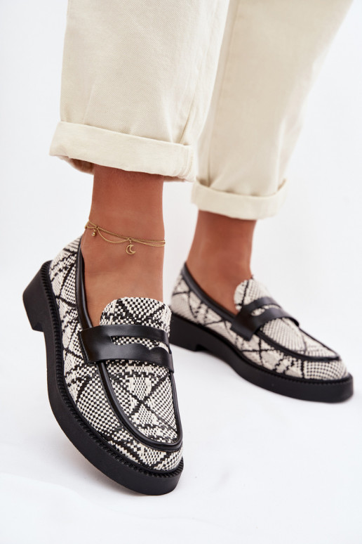 mocassins femininos Estampado cor preta Barisa