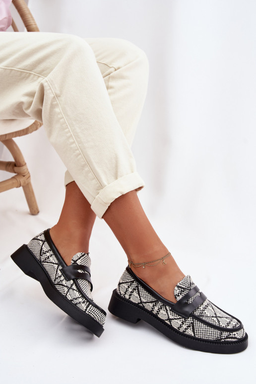 mocassins femininos Estampado cor preta Barisa