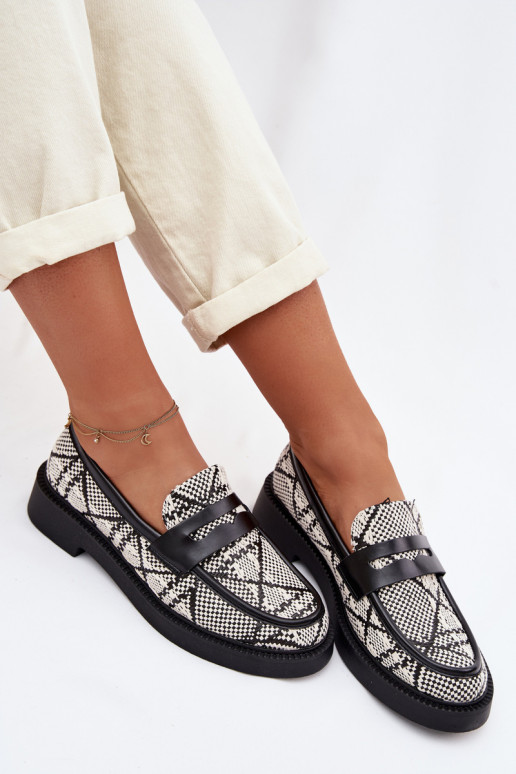 mocassins femininos Estampado cor preta Barisa