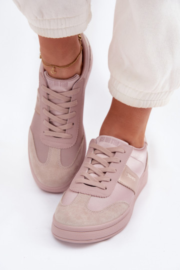 Tênis femininos de estilo esportivo Big Star TT274157 na cor rosa