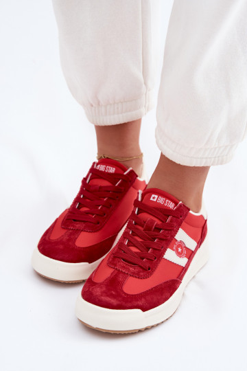 Tênis femininos de estilo esportivo Big Star TT274158 na cor vermelha