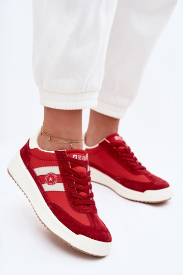Tênis femininos de estilo esportivo Big Star TT274158 na cor vermelha 2