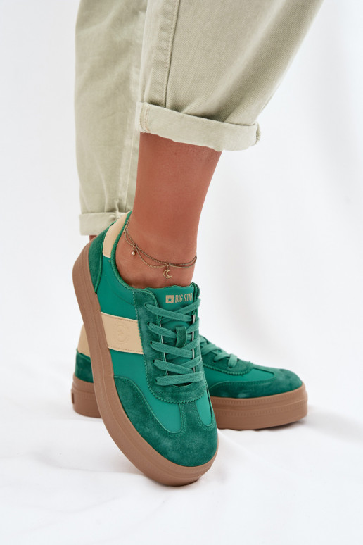 de camurça À modalo de tênis Feminino Big Star TT274163 cor verde