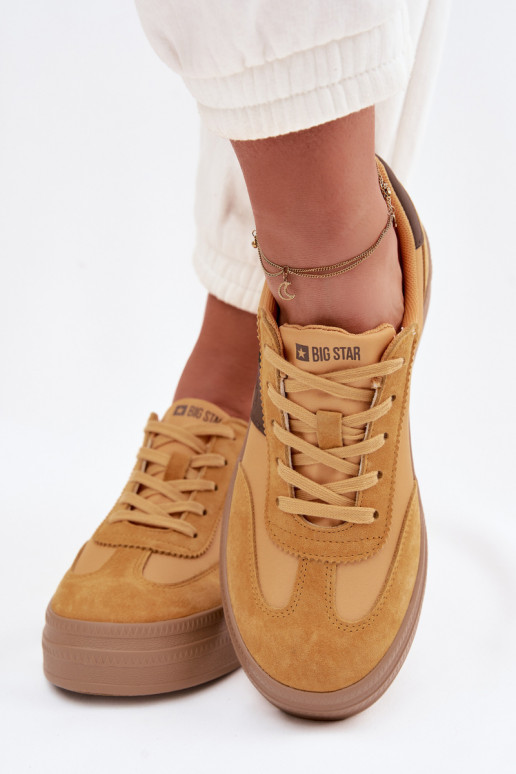 de camurça À modalo de tênis Feminino Big Star TT274166 cor amarela