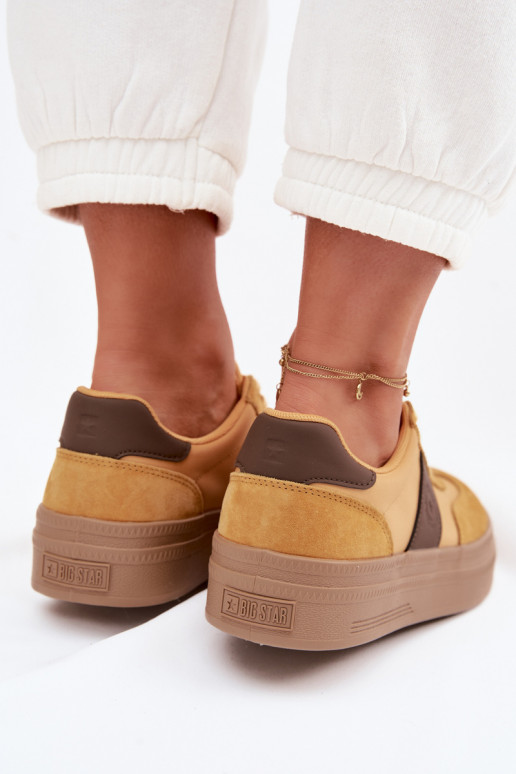 de camurça À modalo de tênis Feminino Big Star TT274166 cor amarela