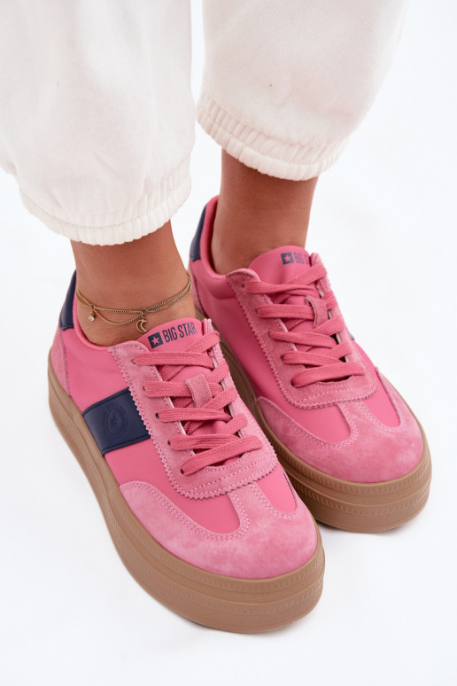 de camurça À modalo de tênis Feminino Big Star TT274164 cor rosa