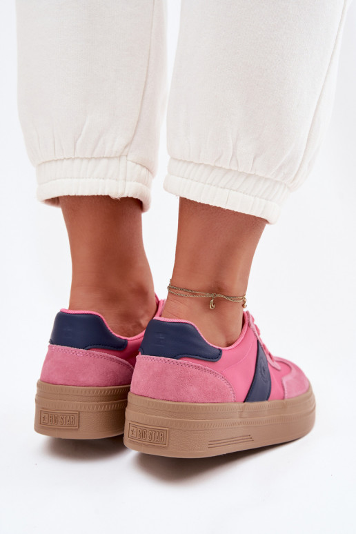 de camurça À modalo de tênis Feminino Big Star TT274164 cor rosa