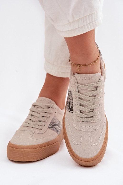 À modalo de tênis Feminino Ze EMstaParakami Pele de cobra Big Star TT274299 cor cinza